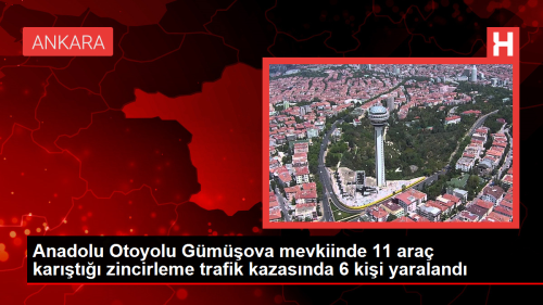 Anadolu Otoyolu Gmova mevkiinde 11 ara kart zincirleme trafik kazasnda 6 kii yaraland