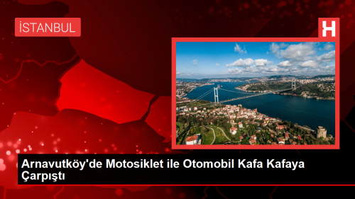 Arnavutky'de Motosiklet ile Otomobil Kafa Kafaya arpt
