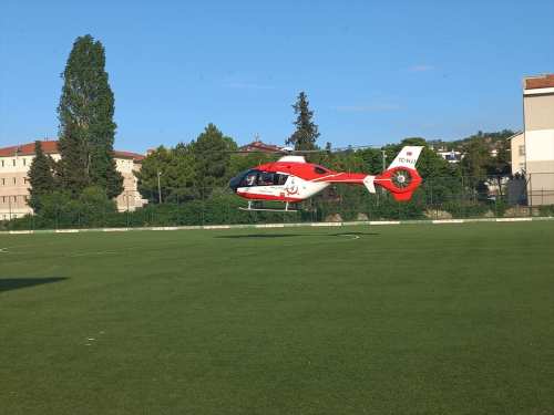 Samsun'da hasta ambulans helikopter ile sevk edildi