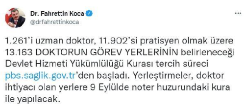 13 bin 163 doktorun DHY tercih sreci balad