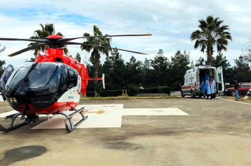 14 aylk bebek, ambulans helikopterle sevk edildi