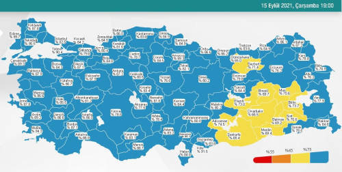 16 Eyll Perembe 2021 korona tablosu Bugnk corona vaka says akland m? 16 Eyll koronavirsten ka kii ld?