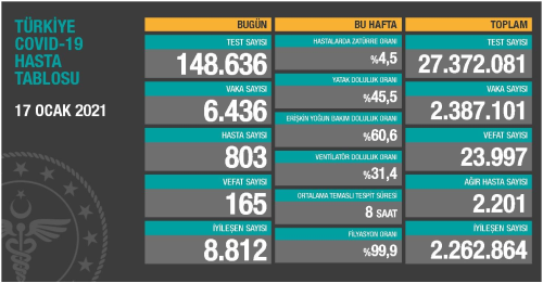 17 Ocak Koronavirs tablosu akland!