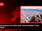Afyonkarahisar'da takla atan kamyonetteki 5 ki�i yaraland�