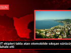 AKUT ekipleri takla atan otomobilde s�k��an s�r�c�ye m�dahale etti