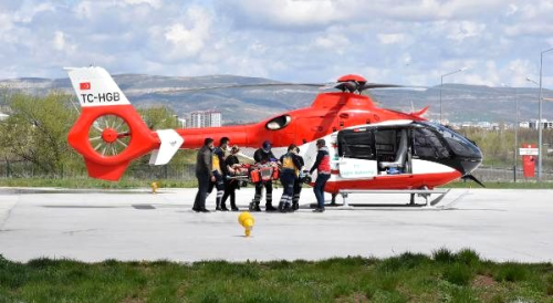 Ambulans helikopter, kalbi duran hasta iin havaland