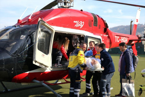 Ambulans Helikopter Kalas Krlan Hasta in Havaland