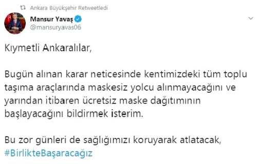 Ankara'da toplu ulamda koronavirs nlemleri