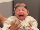 Babas�n�n sesini ilk kez duyan bebek b�y�k bir korku ya�ad�