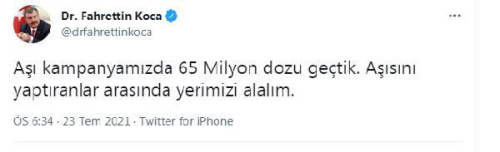 Bakan Koca: Ada 65 milyon dozu getik