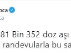Bakan Koca: �Bug�n 1 milyon 81 bin 352 doz a�� uyguland�