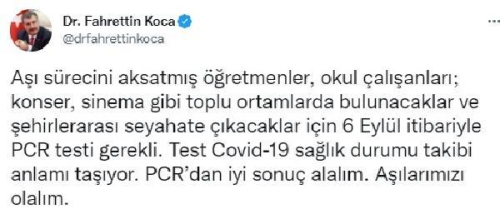 Bakan Koca'dan 'a' olmayanlara 6 Eyll hatrlatmas