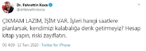 Bakan Koca'dan 'riski zayflatn' mesaj