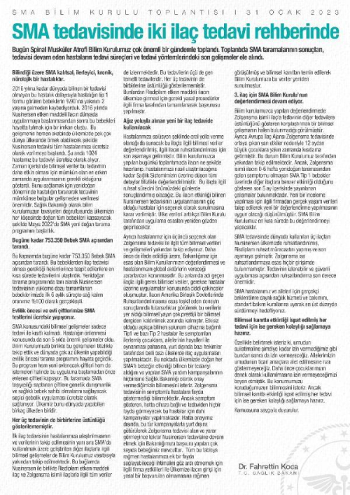 Bakan Koca: SMA Bilim Kurulumuz topland, artk iki ila tedavi rehberinde