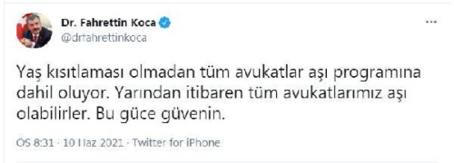 Bakan Koca: Tm avukatlarmz a olabilirler