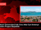 Bal�kesir �niversitesi, cins atlar i�in embriyo transferi �al��malar�na ba�lad�