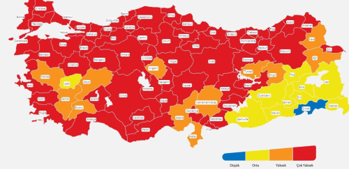 Bartn, Bayburt, Bilecik hangi risk grubunda rengi ne?