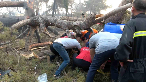 anakkale'de orman yangnnda arama kurtarma grevlisine aa devrildi