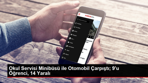 Denizli'de okul servisi ile otomobil arpt: 14 kii yaraland