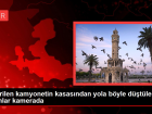 Devrilen kamyonetin kasas�ndan yola b�yle d��t�ler... O anlar kamerada