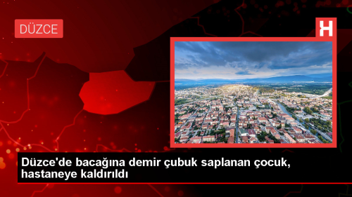 Dzce'de bahede oynarken bacana demir ubuk saplanan ocuk hastanede tedavi altna alnd