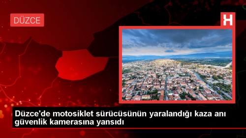 D�zce'de motosikletle otomobil �arp��mas� kamerada