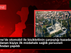 Edirne'de otomobil ile bisikletlinin �arp��t��� kazada yaralanan ki�iye ilk m�dahale yoldan ge�en sa�l�k personeli taraf�ndan yap�ld�