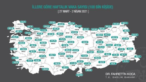 En �ok vaka g�r�len iller Samsun, �stanbul, Yalova, �anakkale, K�rklareli ve Giresun
