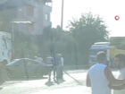Hafriyat kamyonunun �arpt��� otomobil b�yle savruldu: 4 yaral�