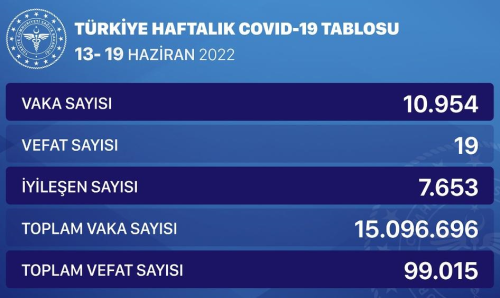 Haftalk korona tablosu! Salk Bakanl korona tablosu son durum nedir? Koronavirs vaka says! Korona bitti mi?