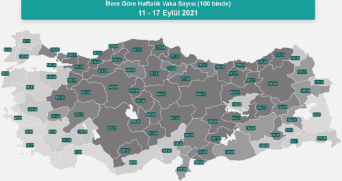 l il koronavirs vaka saylar katr? 11-17 Eyll l il gncel koronavirs risk haritas ve haftalk vaka saylar akland m?