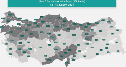 l il koronavirs vaka saylar katr? 13-19 Kasm l il gncel koronavirs risk haritas ve haftalk vaka saylar akland m?