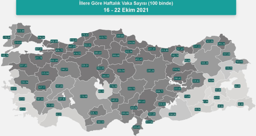 l il koronavirs vaka saylar katr? 16-22 Ekim l il gncel koronavirs risk haritas ve haftalk vaka saylar akland m?