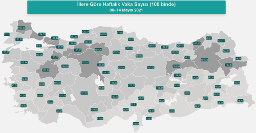 8-14 Mays l il koronavirs vaka saylar katr?