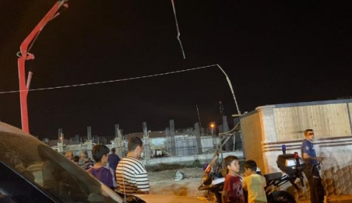 negl'de inaat iisi beton pompasnn hortumunun arpmas sonucu ar yaraland