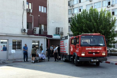 zmir'de hastane yangn klimadan kaynakl kt