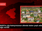 Karab�k'te ��p kamyonunun alt�nda kalan ya�l� adam topra�a verildi