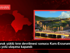 Kars-Erzurum kara yolu tomruk y�kl� t�r�n devrilmesiyle ula��ma kapand�