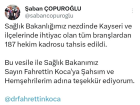 Kayseri'ye 187 hekim kadrosu tahsis edildi