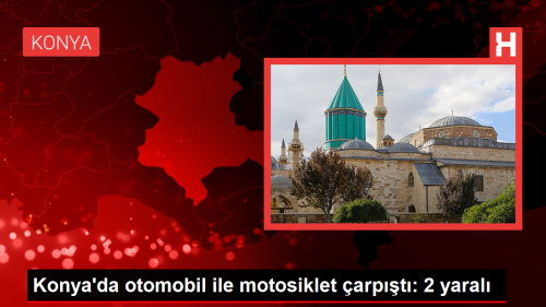 Konya'da otomobil ile motosiklet arpt: 2 yaral