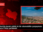 Manisa'da tavuk y�kl� t�r ile otomobil �arp��t�: 2'si a��r 5 yaral�