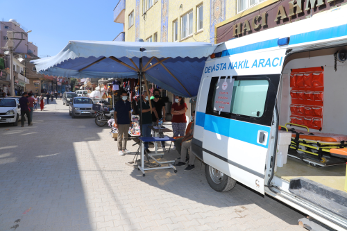 Mardin'de halk pazarnda Kovid-19 a uygulama noktas oluturuldu