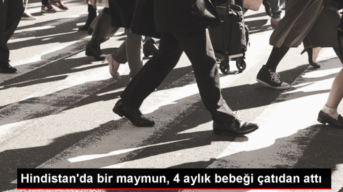 Maymun, 4 aylk bebei atdan aa att