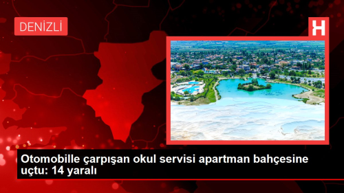 Otomobille arpan okul servisi apartman bahesine utu: 14 yaral