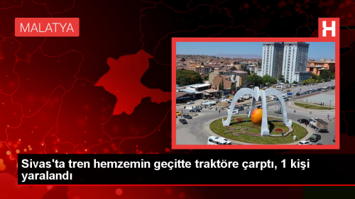 Sivas'ta tren traktre arpt: 1 yaral