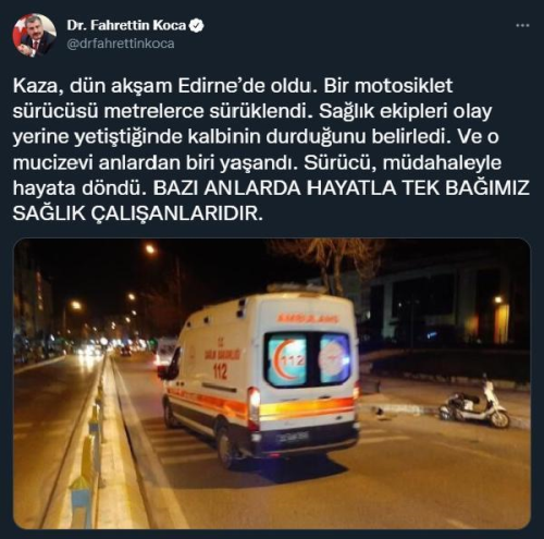 Son dakika haber: Bakan Koca: Hayatla tek bamz, salk alanlardr