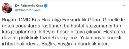 Bakan Koca: Salk, yaygn farkndalk ister