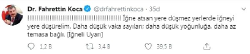 Son dakika haberi | Bakan Koca'dan, 'ineli' uyar