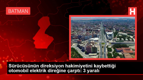 Srcsnn direksiyon hakimiyetini kaybettii otomobil elektrik direine arpt: 3 yaral
