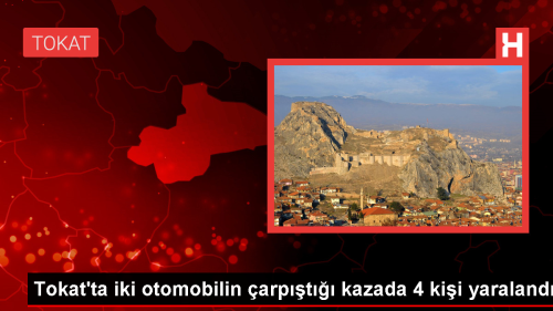 Tokat'n Niksar ilesinde iki otomobilin arpmas sonucu 4 kii yaraland